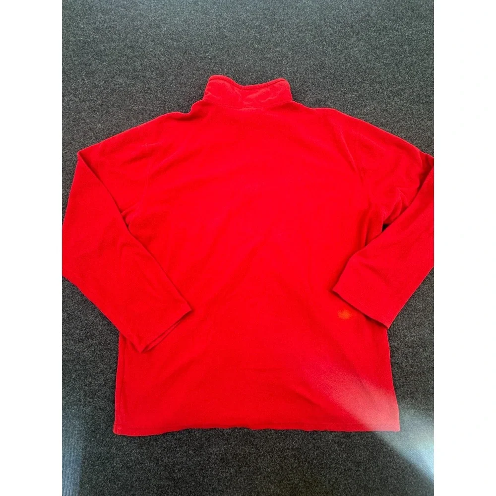 The North Face Polartec Classic Fleece Jacket Men XL Red 1/4 Zip Outdoor Thermal